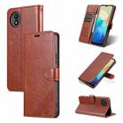 For vivo Y02 / Y02A / Y11 2023 AZNS Sheepskin Texture Flip Leather Phone Case(Brown) - 1