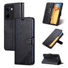 For vivo Y100i 5G AZNS Sheepskin Texture Flip Leather Phone Case(Black) - 1