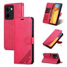 For vivo Y100i 5G AZNS Sheepskin Texture Flip Leather Phone Case(Red) - 1