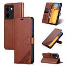 For vivo Y100i 5G AZNS Sheepskin Texture Flip Leather Phone Case(Brown) - 1