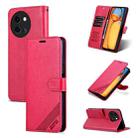 For vivo Y200i 5G / Y38 / T3X AZNS Sheepskin Texture Flip Leather Phone Case(Red) - 1