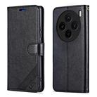 For vivo X100S AZNS Sheepskin Texture Flip Leather Phone Case(Black) - 3