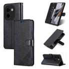 For vivo Y200 5G AZNS Sheepskin Texture Flip Leather Phone Case(Black) - 1