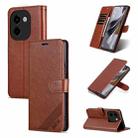 For vivo Y200 5G AZNS Sheepskin Texture Flip Leather Phone Case(Brown) - 1