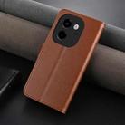 For vivo Y200 5G AZNS Sheepskin Texture Flip Leather Phone Case(Brown) - 3