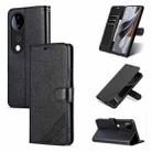 For vivo S19 AZNS Sheepskin Texture Flip Leather Phone Case(Black) - 1