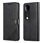 For vivo S19 AZNS Sheepskin Texture Flip Leather Phone Case(Black) - 2