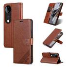 For vivo S19 AZNS Sheepskin Texture Flip Leather Phone Case(Brown) - 1