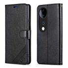 For vivo S19 Pro AZNS Sheepskin Texture Flip Leather Phone Case(Black) - 2