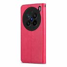For vivo X200 Pro AZNS Sheepskin Texture Flip Leather Phone Case(Red) - 3