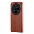 For vivo X200 AZNS Sheepskin Texture Flip Leather Phone Case(Brown) - 3