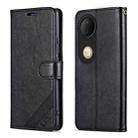For vivo S20 AZNS Sheepskin Texture Flip Leather Phone Case(Black) - 2