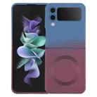 For Samsung Galaxy Z Flip3 5G Liquid TPU Silicone Gradient MagSafe Phone Case(Blue Purple) - 1