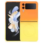 For Samsung Galaxy Z Flip4 Liquid TPU Silicone Gradient MagSafe Phone Case(Orange Yellow) - 1