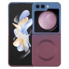 For Samsung Galaxy Z Flip5 Liquid TPU Silicone Gradient MagSafe Phone Case(Blue Purple) - 1