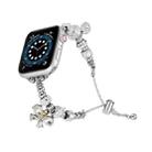 Bead Bracelet Metal Watch Band For Apple Watch 8 41mm(Gold Butterfly) - 1