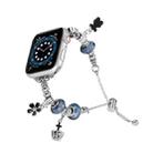 Bead Bracelet Metal Watch Band For Apple Watch 8 41mm(Blue Crown) - 1