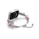 Bead Bracelet Metal Watch Band For Apple Watch 8 45mm(Pink Heart) - 2