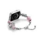 Bead Bracelet Metal Watch Band For Apple Watch SE 2022 44mm(Pink Heart) - 2