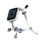 Bead Bracelet Metal Watch Band For Apple Watch 5 40mm(Blue Crown) - 1