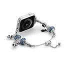 Bead Bracelet Metal Watch Band For Apple Watch 3 38mm(Blue Crown) - 2