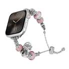 Bead Bracelet Metal Watch Band For Apple Watch Series 10 46mm(Pink Heart) - 1