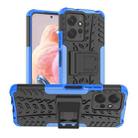 For Xiaomi Redmi Note 12 4G Global Tire Texture TPU + PC Phone Case with Holder(Blue) - 1