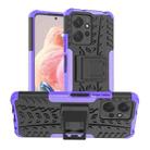 For Xiaomi Redmi Note 12 4G Global Tire Texture TPU + PC Phone Case with Holder(Purple) - 1