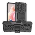 For Xiaomi Redmi Note 12 4G Global Tire Texture TPU + PC Phone Case with Holder(Black) - 1