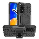 For Xiaomi Redmi Note 12S / 11S / 11 Tire Texture TPU + PC Phone Case with Holder(Black) - 1