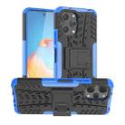 For Xiaomi Redmi 12 4G Tire Texture TPU + PC Phone Case with Holder(Blue) - 1