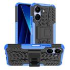 For Xiaomi Poco C65 Tire Texture TPU + PC Phone Case with Holder(Blue) - 1
