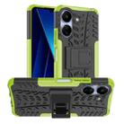 For Xiaomi Redmi 13C 4G Tire Texture TPU + PC Phone Case with Holder(Green) - 1