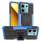 For Xiaomi Redmi Note 13 5G Global Tire Texture TPU + PC Phone Case with Holder(Blue) - 1