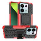 For Xiaomi Redmi Note 13 Pro 5G Global Tire Texture TPU + PC Phone Case with Holder(Red) - 1