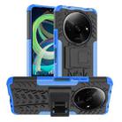 For Xiaomi Redmi A3 4G Tire Texture TPU + PC Phone Case with Holder(Blue) - 1