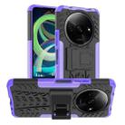 For Xiaomi Redmi A3 4G Tire Texture TPU + PC Phone Case with Holder(Purple) - 1