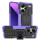 For Xiaomi Redmi Note 13 Pro+ 5G Tire Texture TPU + PC Phone Case with Holder(Purple) - 1