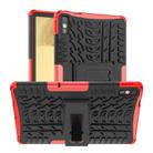 For Lenovo Tab M10 Tire Texture TPU + PC Tablet Case with Holder(Red) - 1