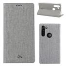 For Motorola Moto G8 ViLi DMX-54 Shockproof TPU + PU Leather Magnetic Attraction Horizontal Flip Protective Case with Card Slots & Holder(Grey) - 1