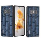 For Huawei Mate X3 ABEEL Genuine Leather Mahjong Texture Series Phone Case(Blue) - 1