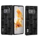 For Huawei Mate X3 ABEEL Genuine Leather Mahjong Texture Series Phone Case(Black) - 1