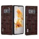 For Huawei Mate X3 ABEEL Genuine Leather Mahjong Texture Series Phone Case(Brown) - 1