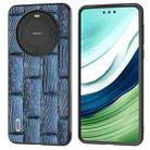 For Huawei Mate 60 ABEEL Genuine Leather Mahjong Texture Series Phone Case(Blue) - 1