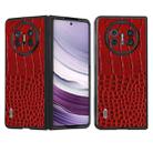 For Huawei Mate X5 ABEEL Genuine Leather Crocodile Pattern Black Edge Phone Case(Red) - 1