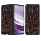 For Huawei Mate X5 ABEEL Genuine Leather Crocodile Pattern Black Edge Phone Case(Coffee) - 1