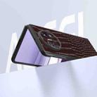 For Huawei Mate X5 ABEEL Genuine Leather Crocodile Pattern Black Edge Phone Case(Coffee) - 4