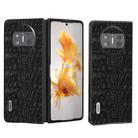 For Huawei Mate X3 ABEEL Genuine Leather Sky Series Black Edge Phone Case(Black) - 1