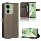 For Motorola Edge 40 Diamond Texture Leather Phone Case(Brown) - 1