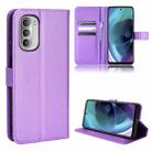 For Motorola Moto G52J 5G Diamond Texture Leather Phone Case(Purple) - 1